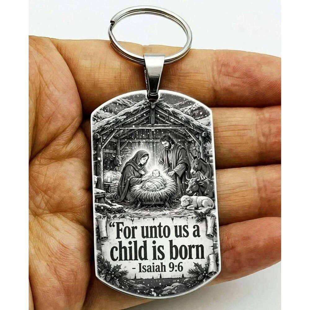 Isaiah 9 : 6 God Lord Jesus Christ Stainless Keychain Reminder Faith Believe
